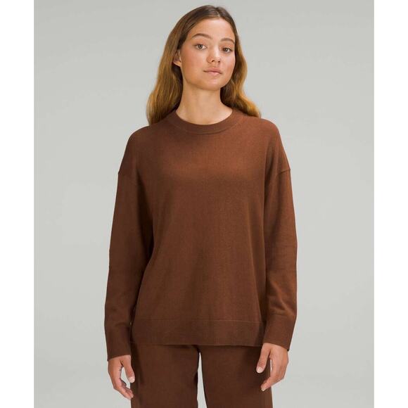 Lululemon Sweater Brown Camel Cashmere Blend Pullover Luxury 6 - Picture 1 of 4